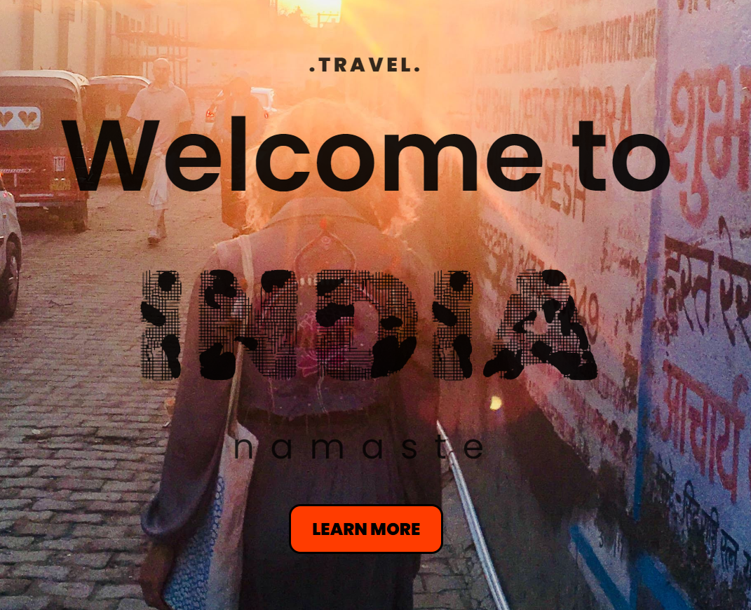 INDIA Travel Website Homepage